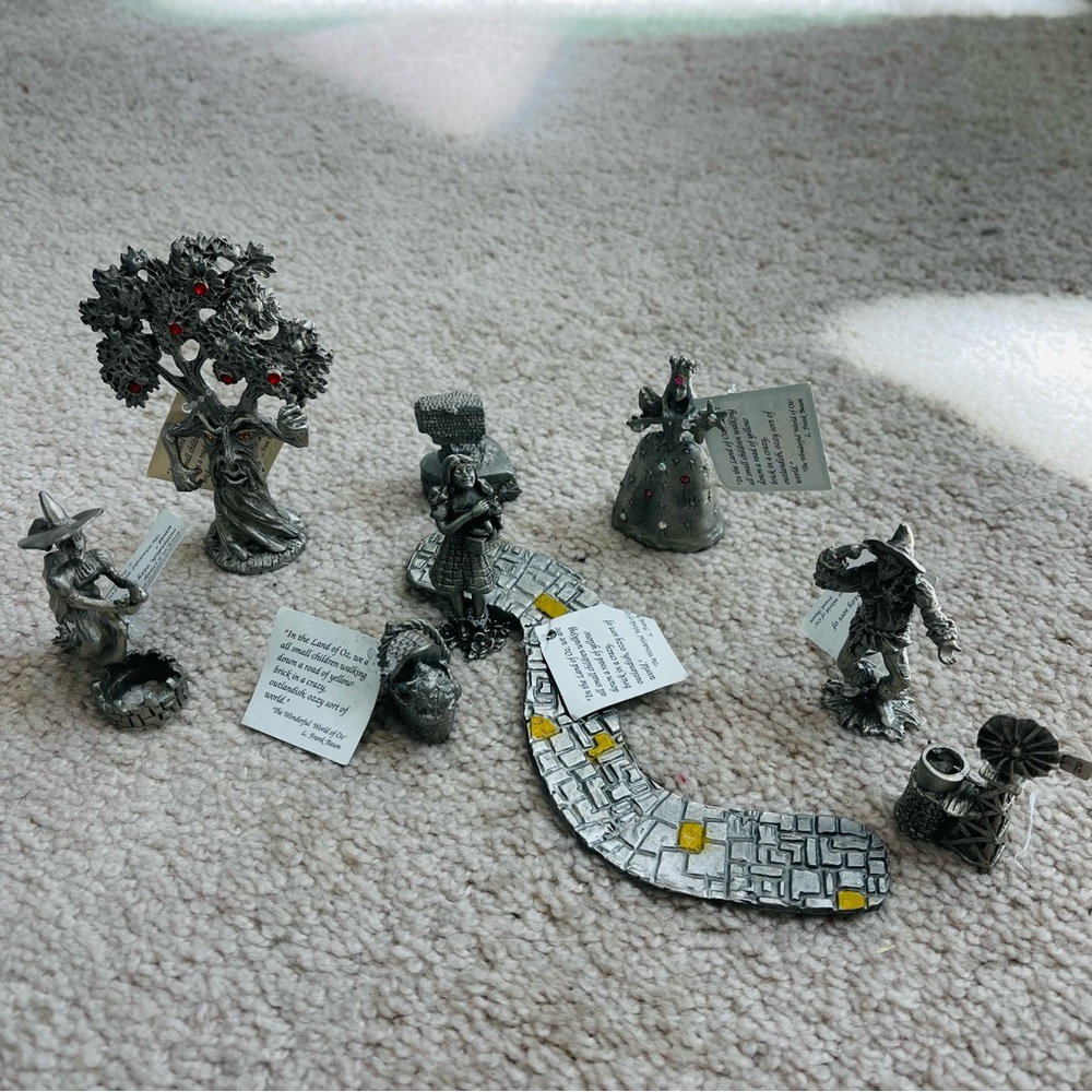 9pcs Vintage 1997-1998s Comstock Creations Land of OZ Pewter Figurine set NWT